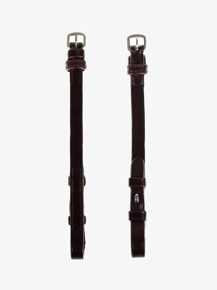 Cheekpiece Flat w/ French Hook + Selectable Cradles, Black Stitching Brown Leather