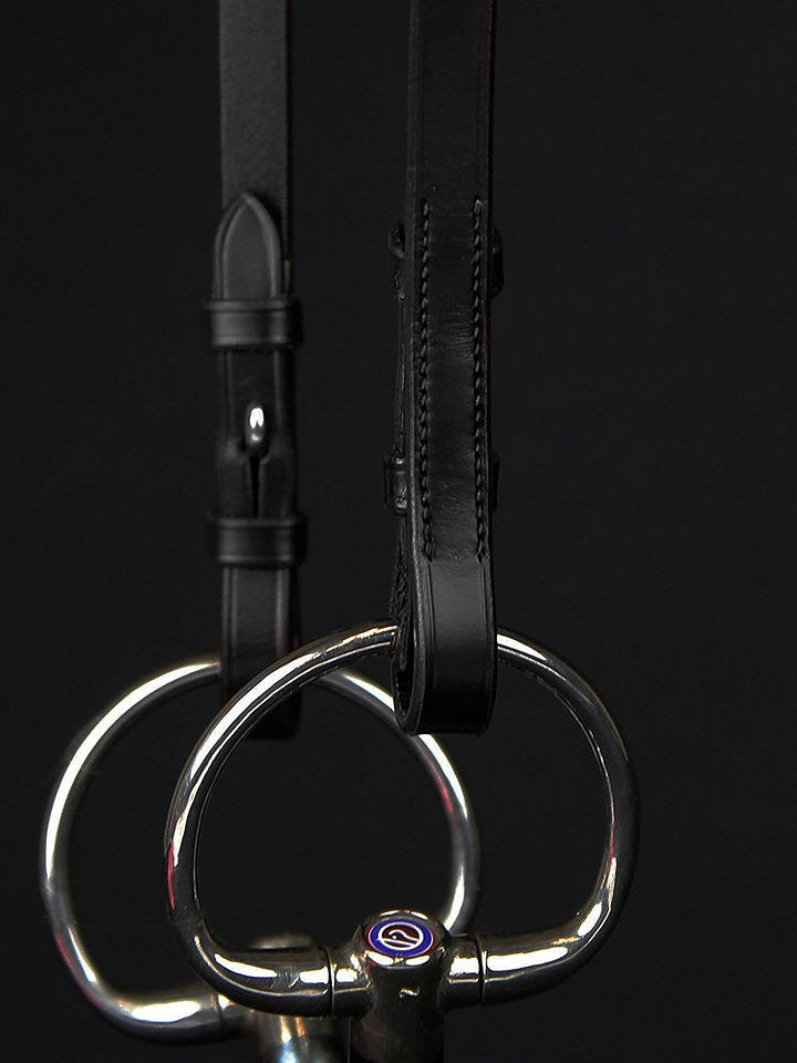 Cheekpiece Flat w/ French Hook + Selectable Cradles, Black Stitching Black Leather