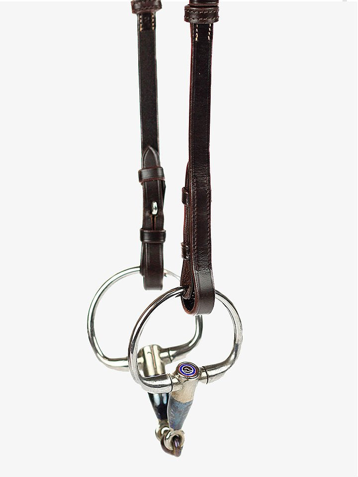 Cheekpiece Flat w/ French Hook + Selectable Cradles, Black Stitching Brown Leather