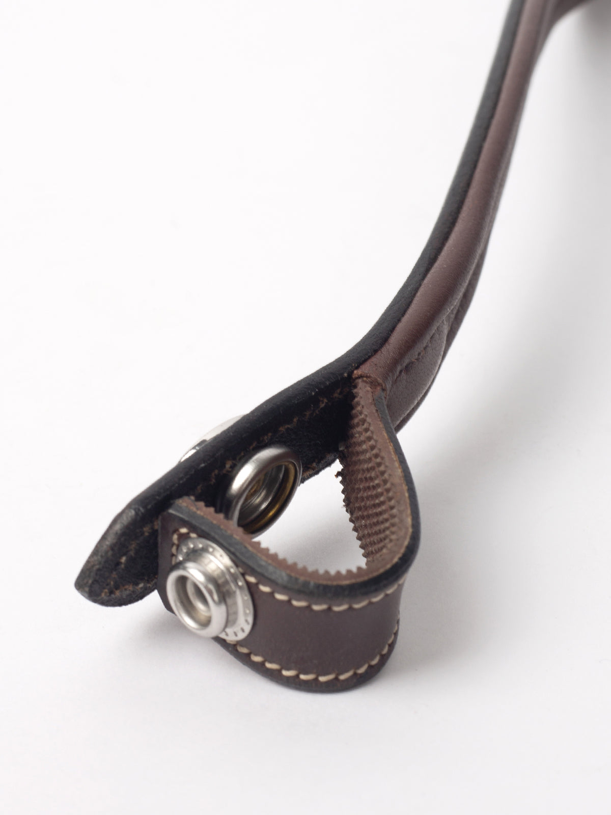 Browband Nirak Padded U-shape w/ Deco Stitches Brown Leather