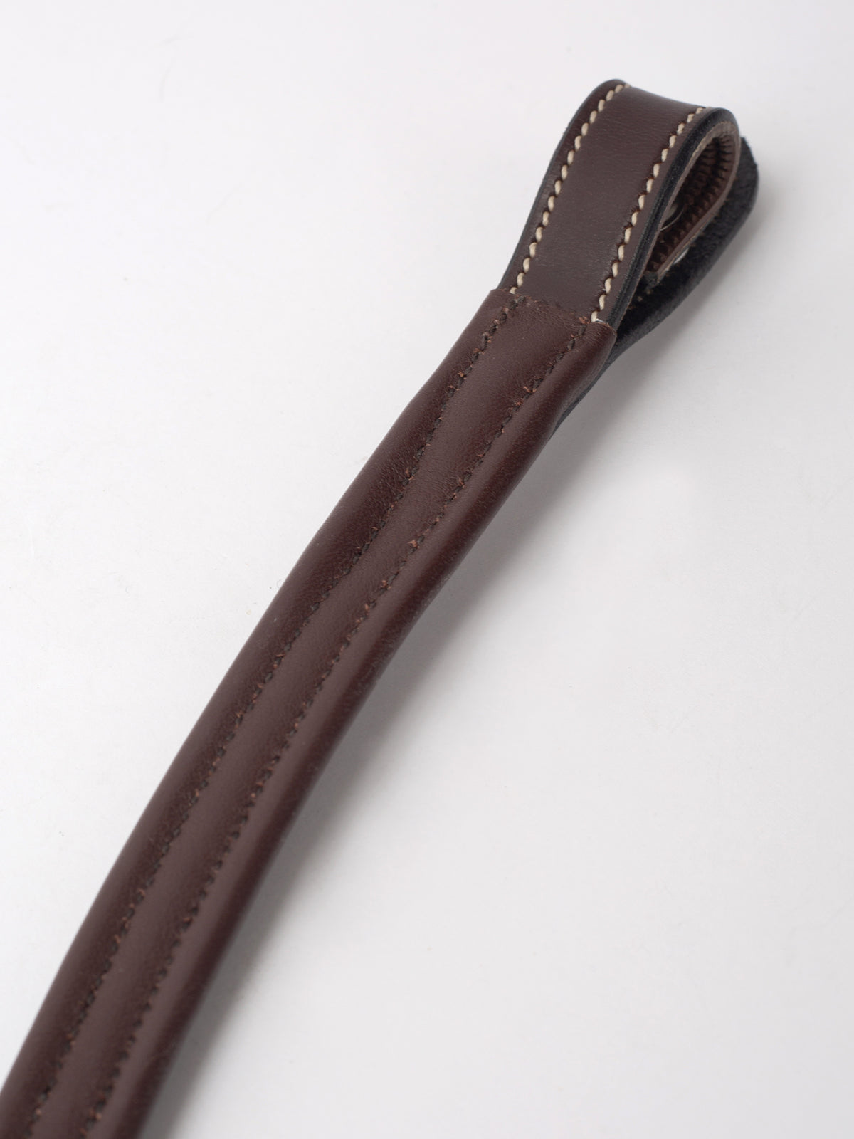 Browband Nirak Padded U-shape w/ Deco Stitches Brown Leather