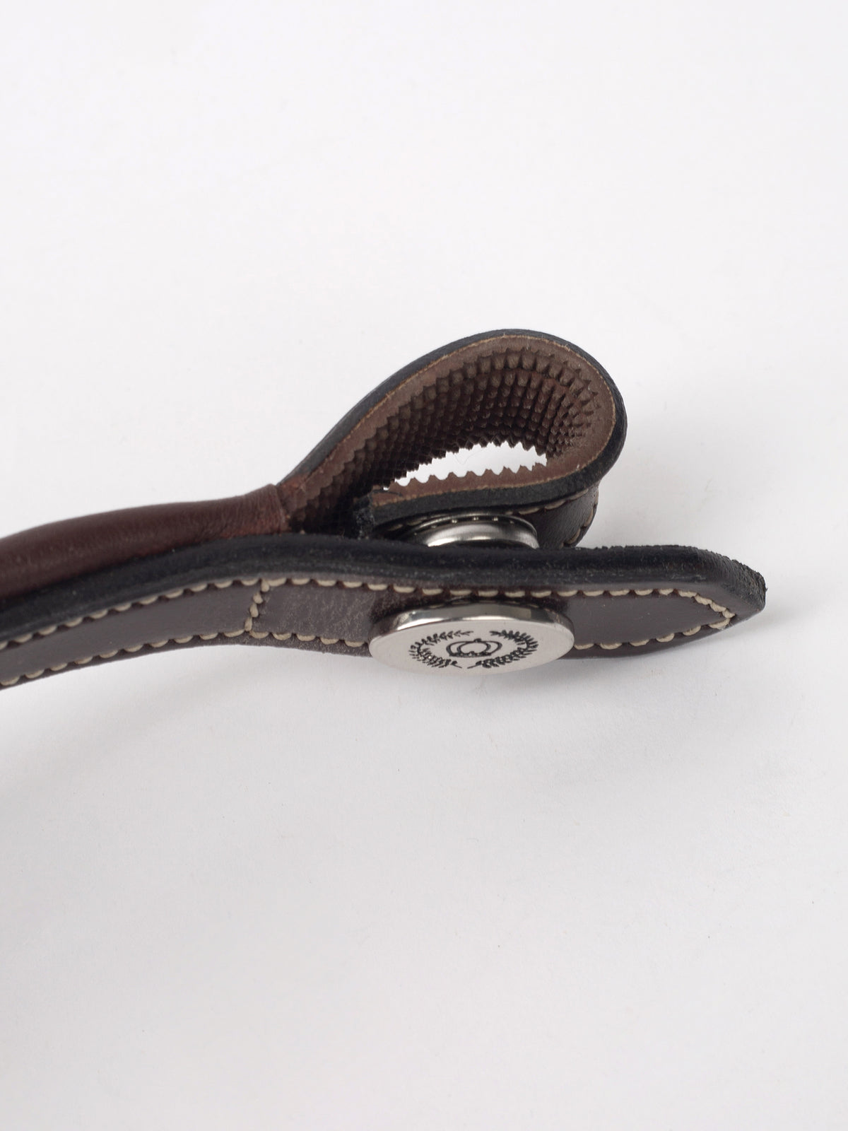 Browband Nirak Padded U-shape w/ Deco Stitches Brown Leather