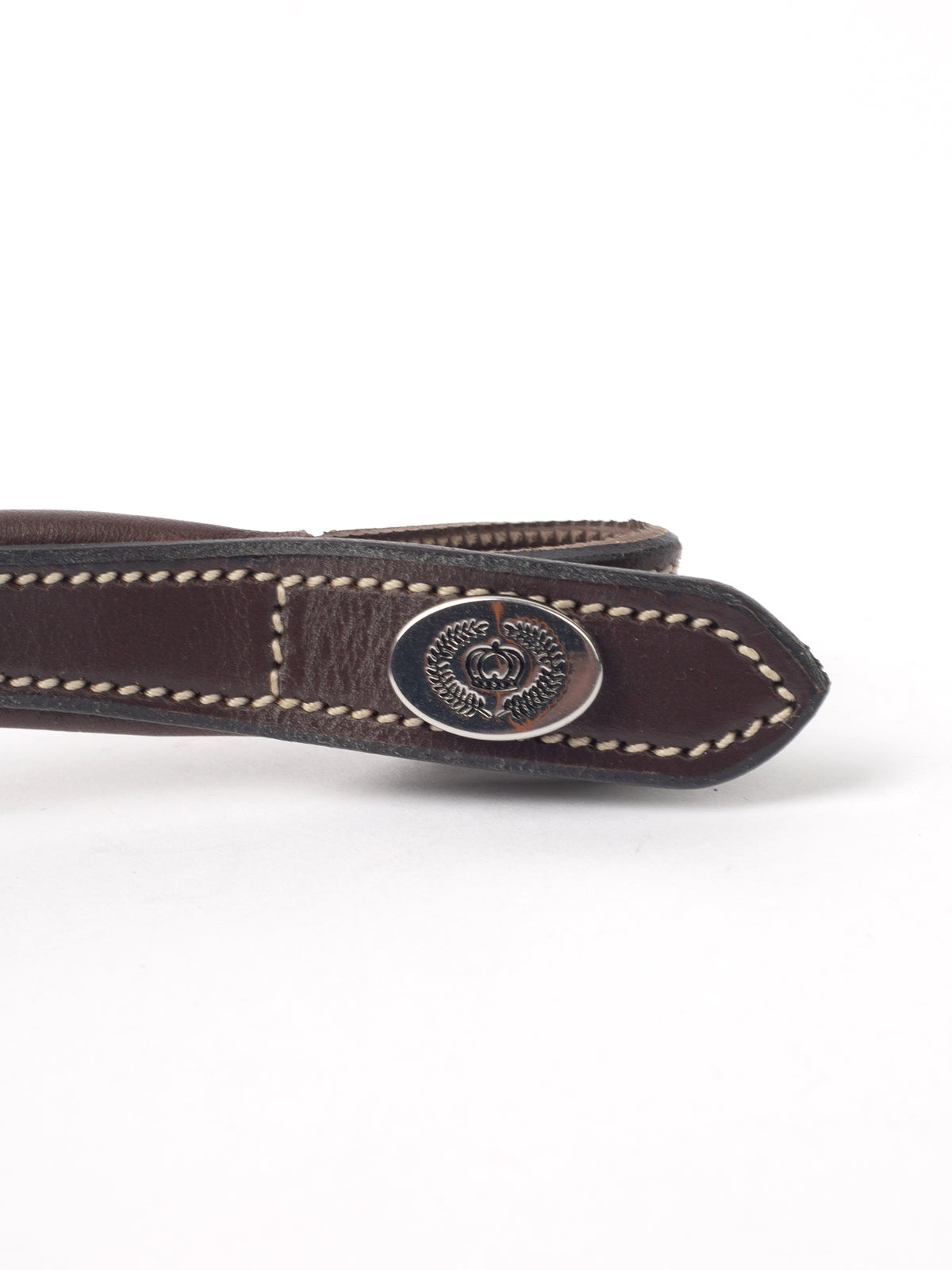 Browband Nirak Padded U-shape w/ Deco Stitches Brown Leather