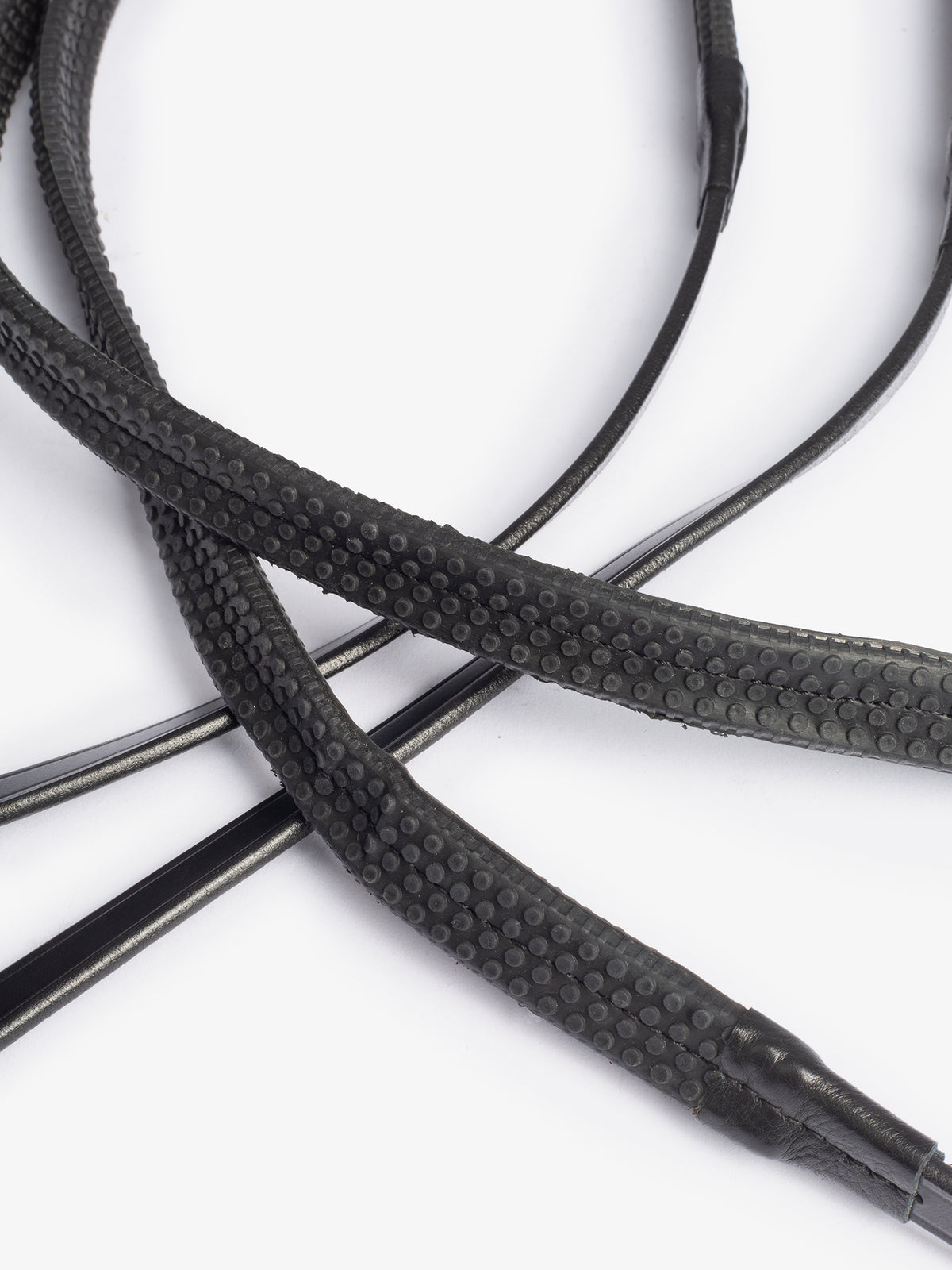 Reins Rubber Black Leather