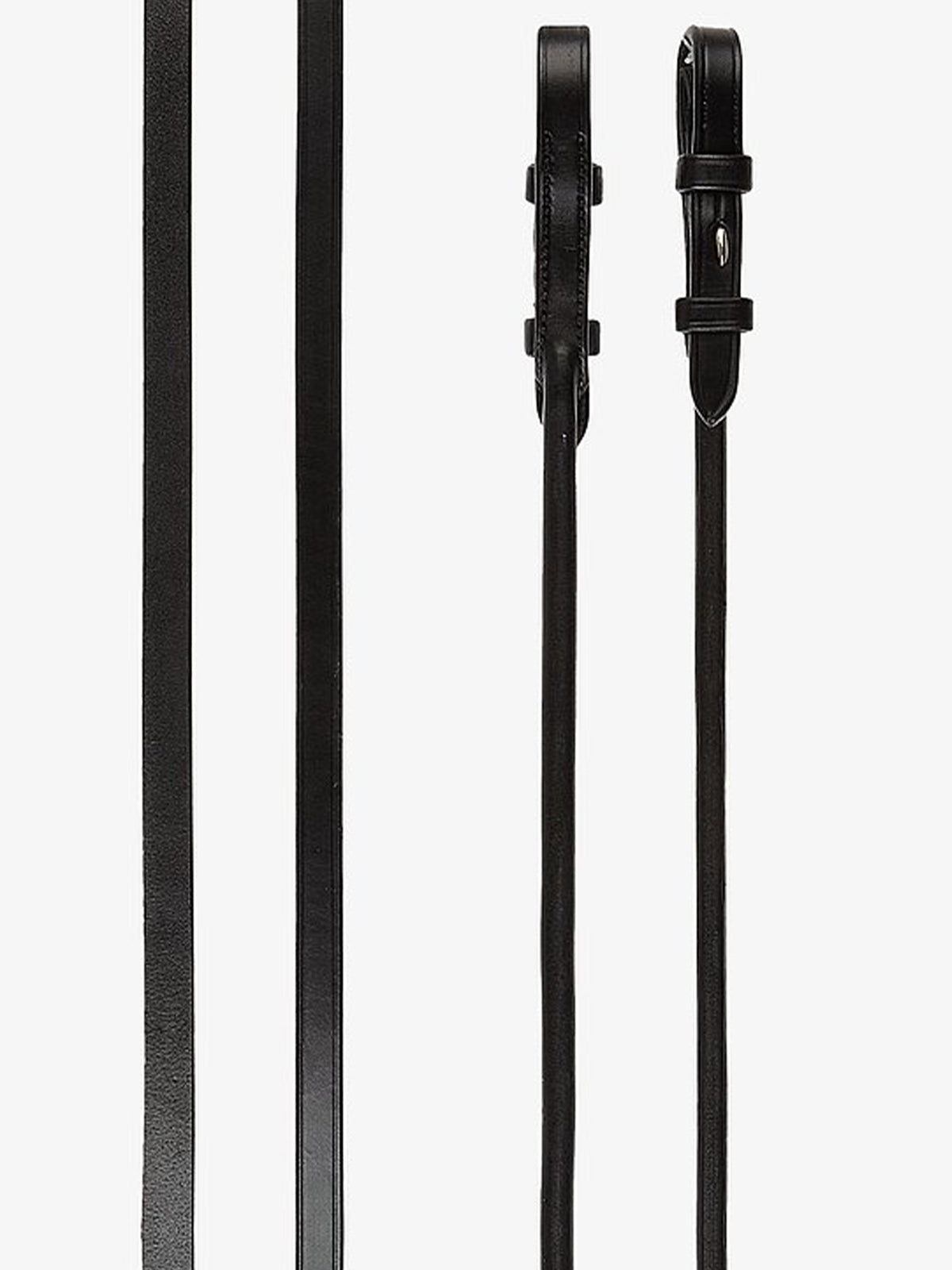 Reins Round Stitched Black Leather