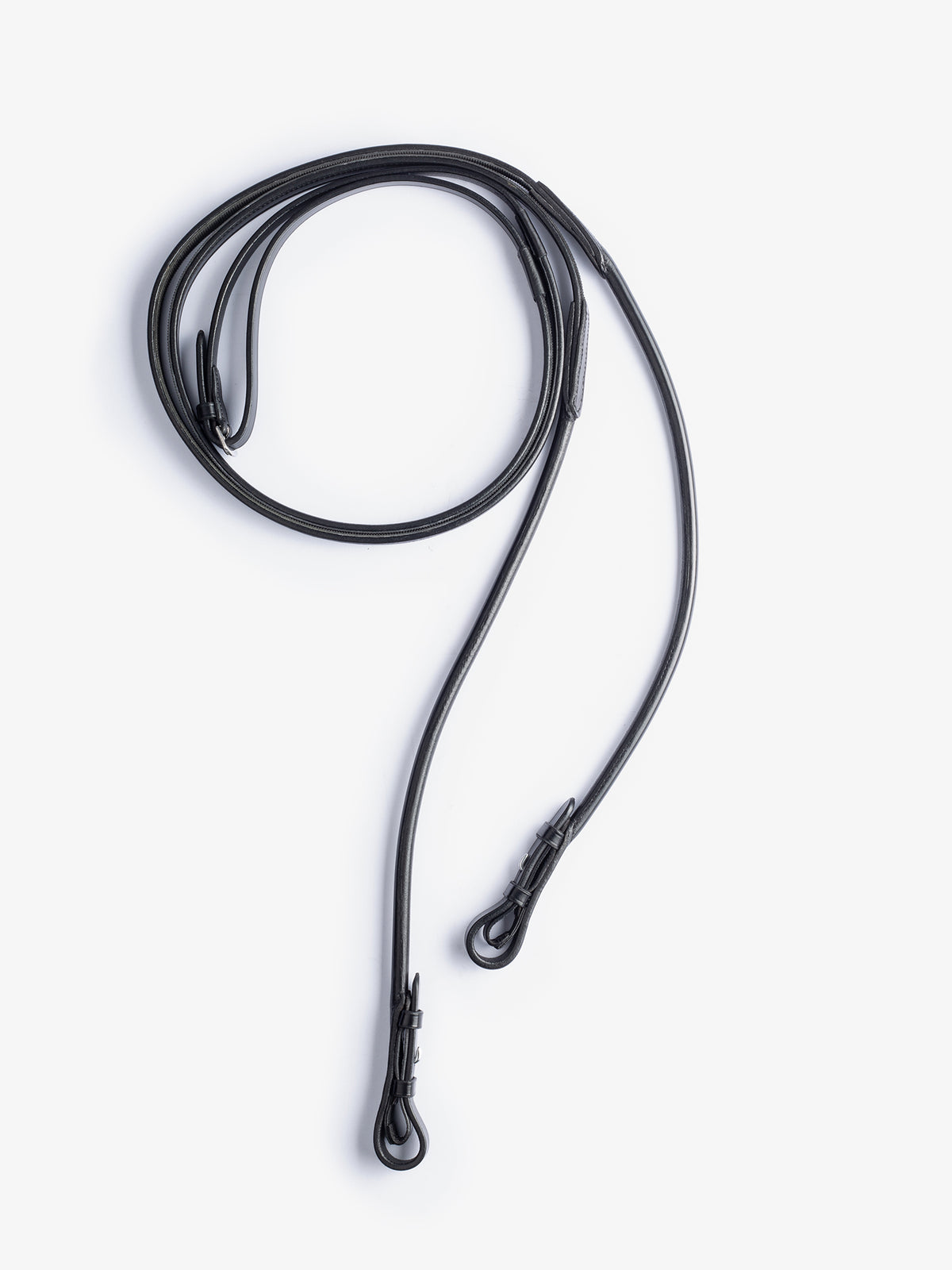 Reins Round Stitched 13mm Supergrip Black Leather