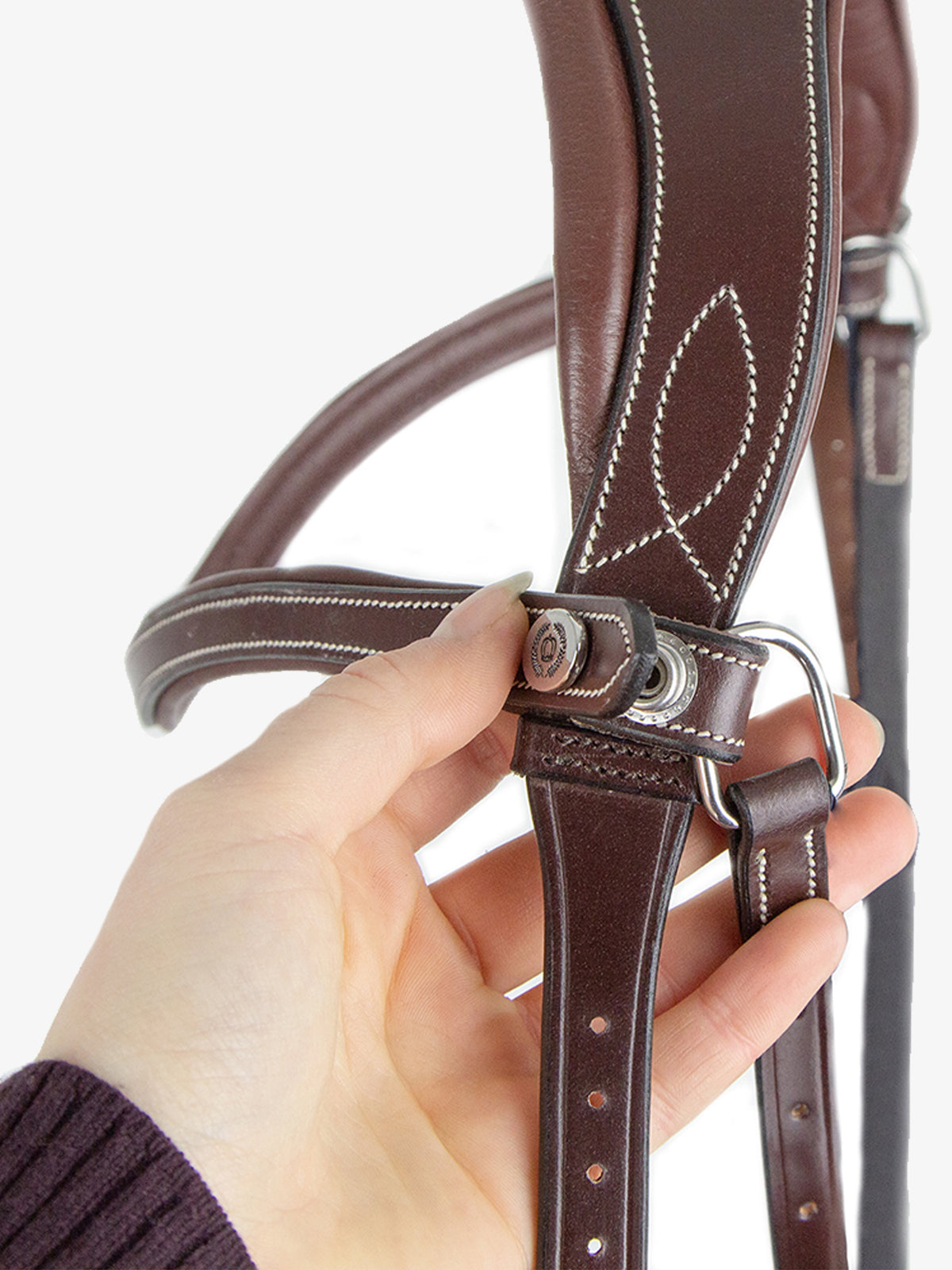 Throatlatch Flat w/ Light Stitches Brown Leather