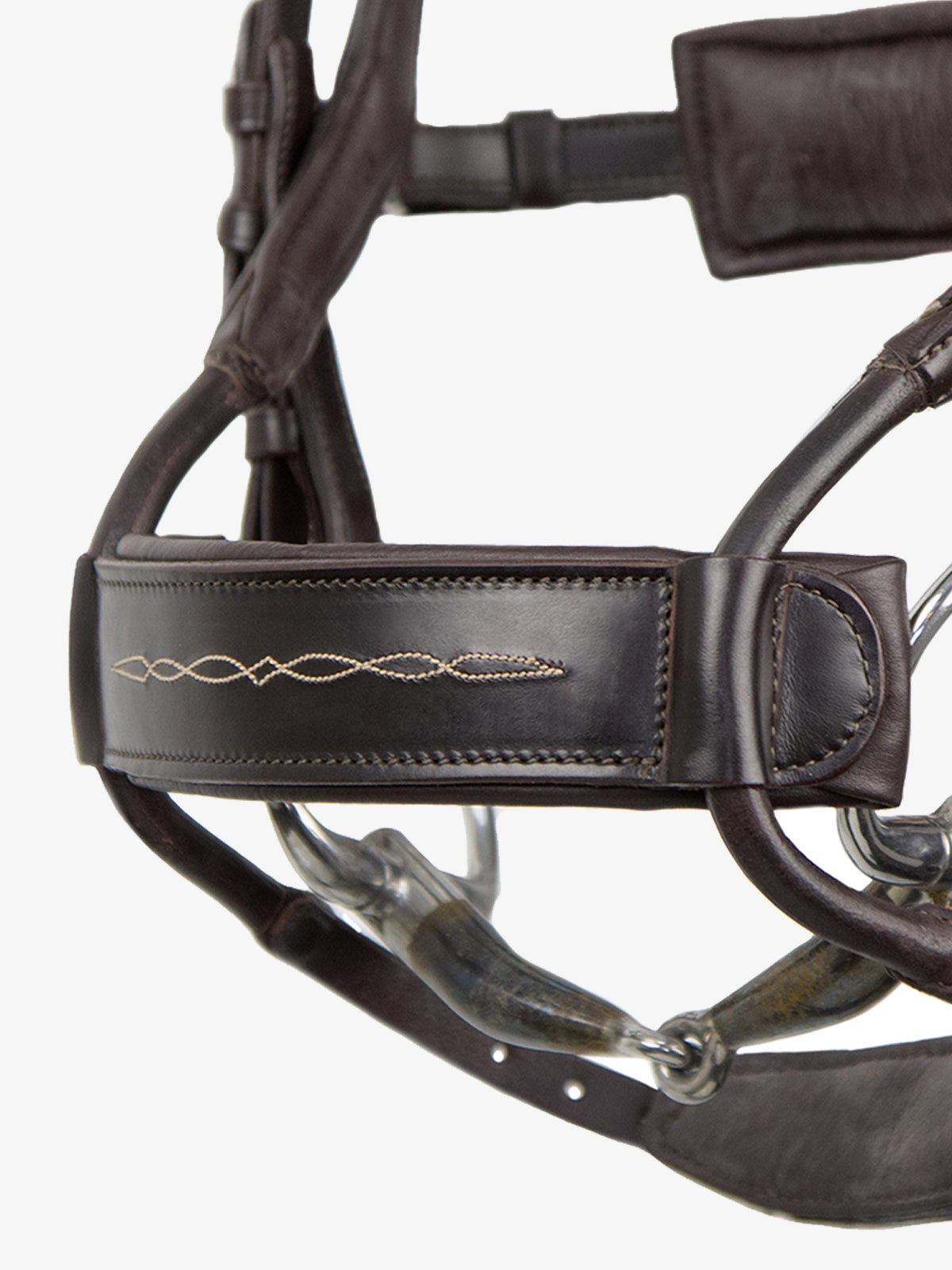 Noseplate High Jump Fancy Stitches Brown Leather