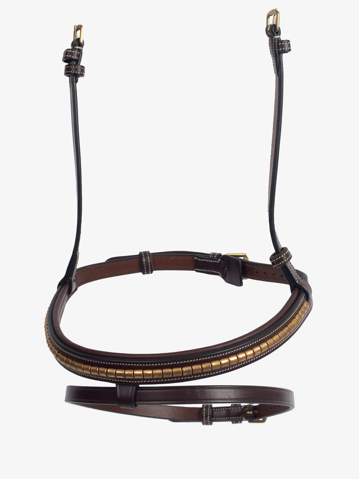 Noseband Golden Clincher PRO Brown Leather