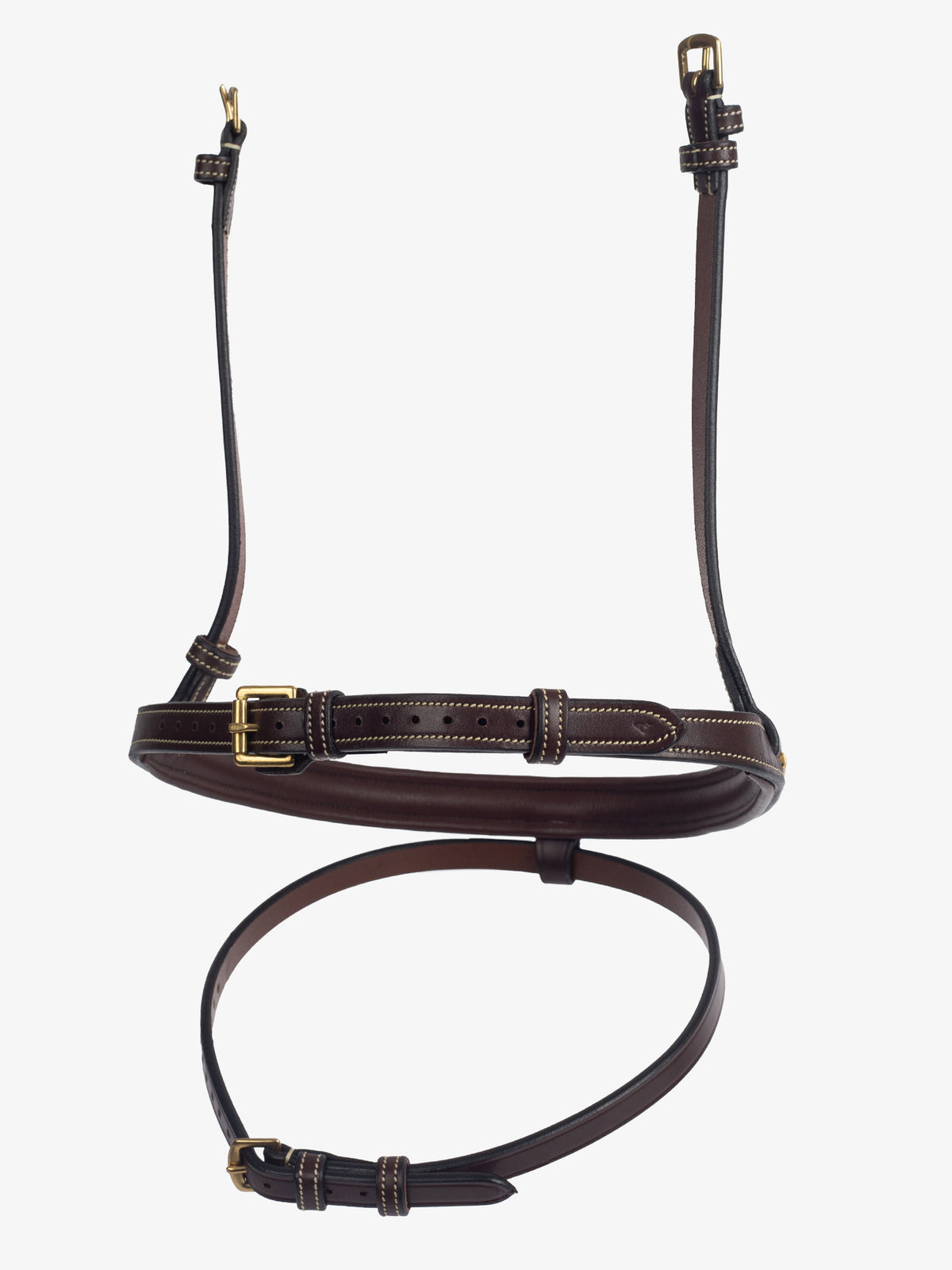 Noseband Golden Clincher PRO Brown Leather