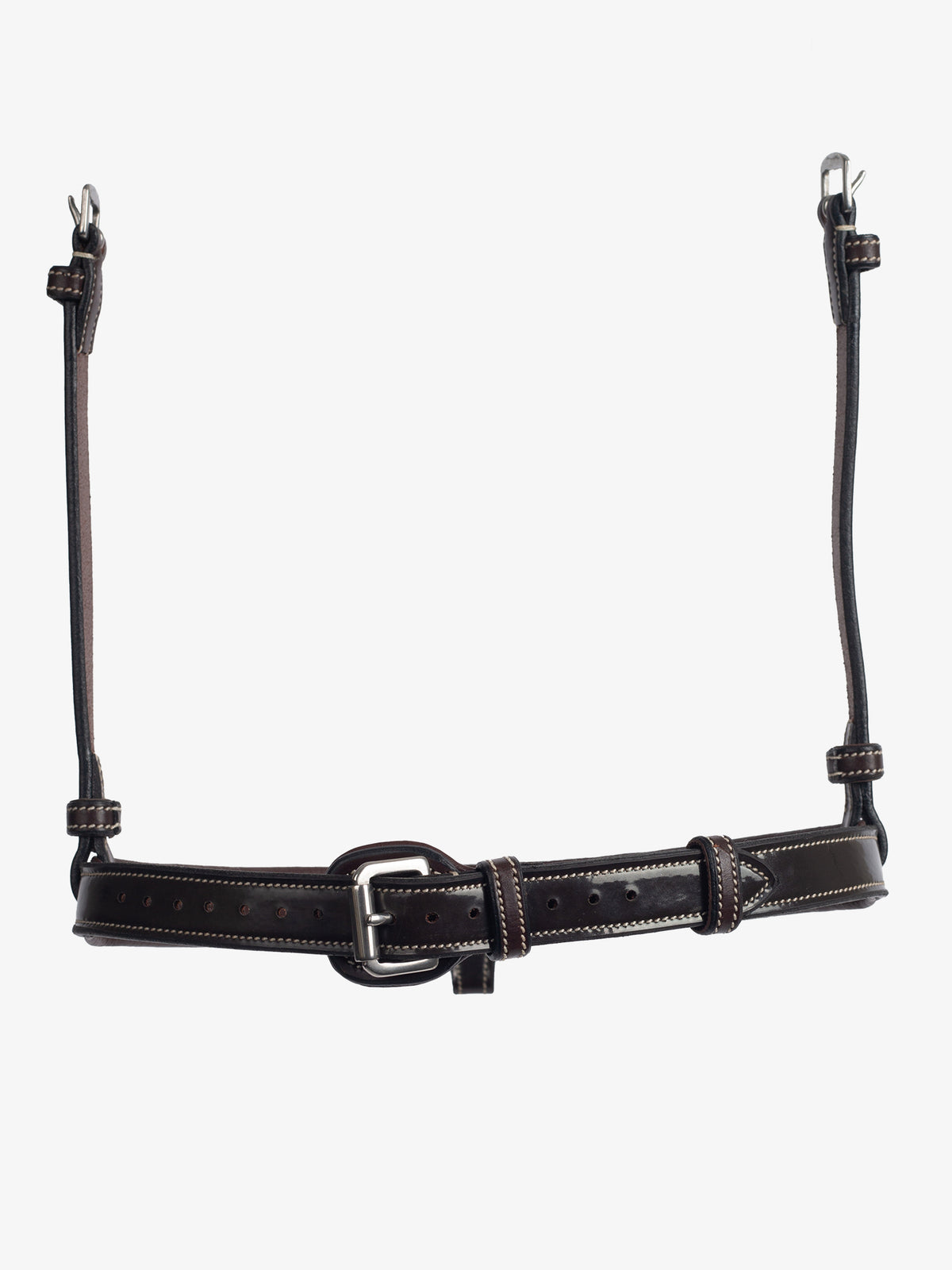 Noseband Lacquered PRO - Brown Leather