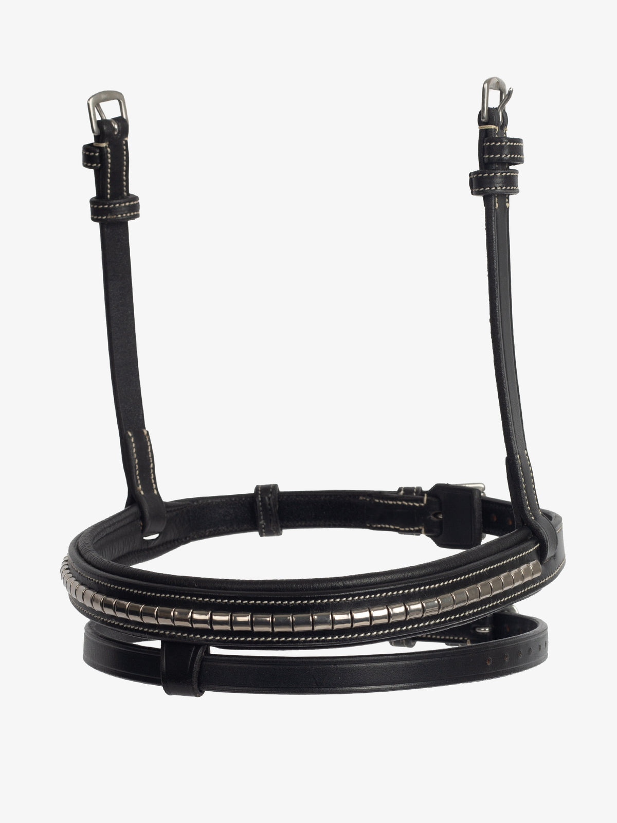 Noseband Silver Clincher PRO Black Leather