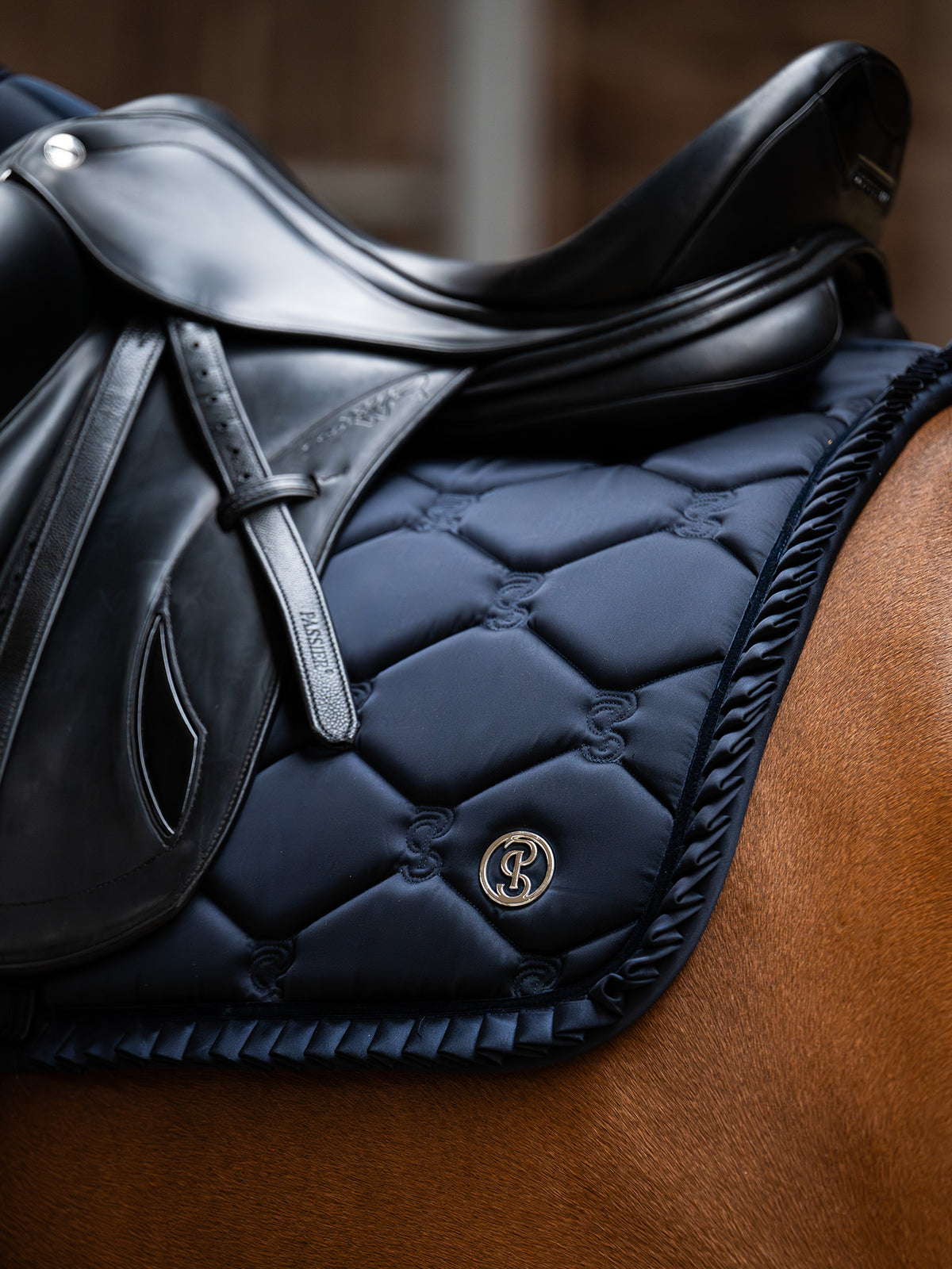 Saddle Pad Dressage Ruffle - Navy