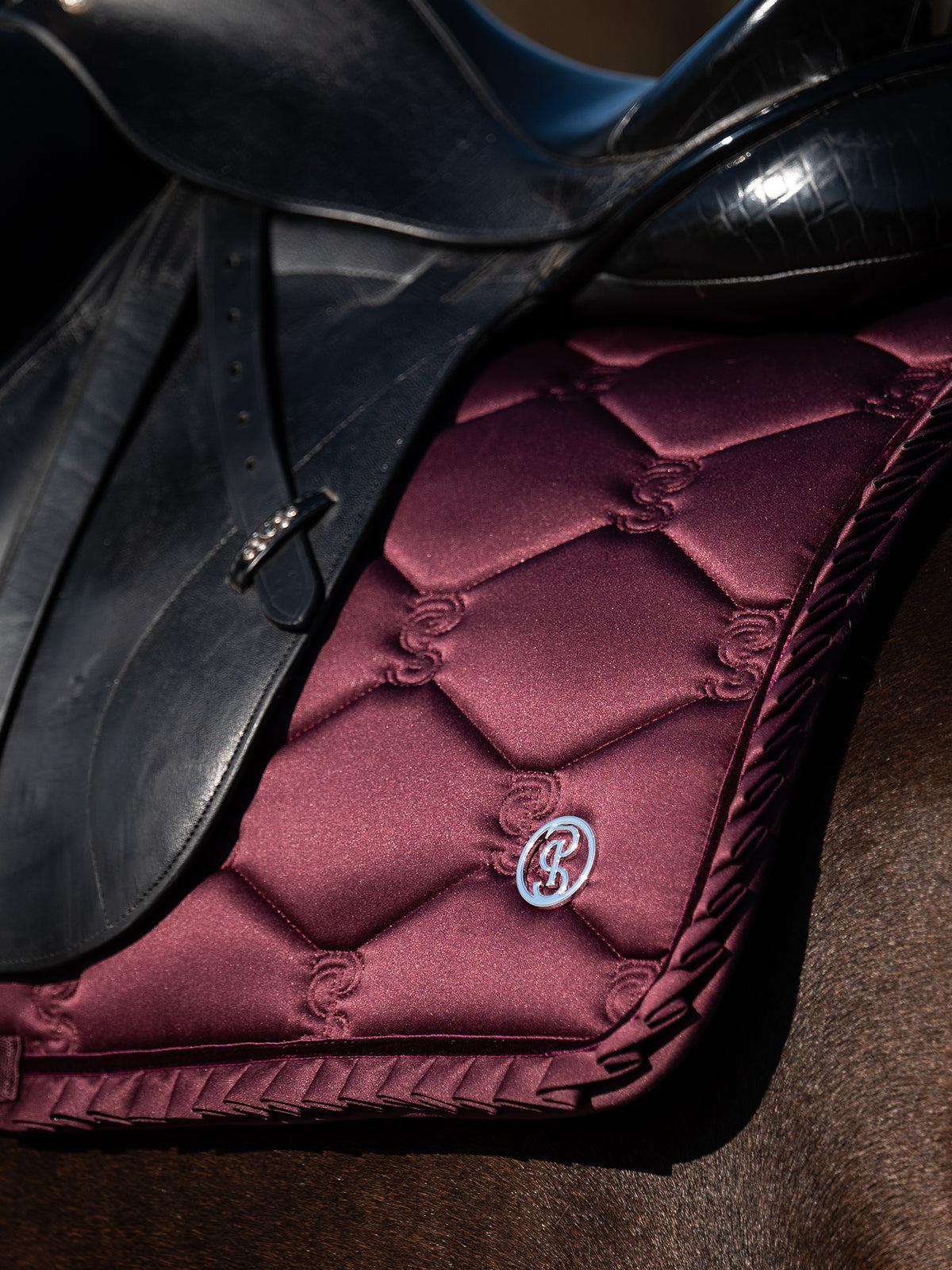 Saddle Pad Dressage Ruffle Plum