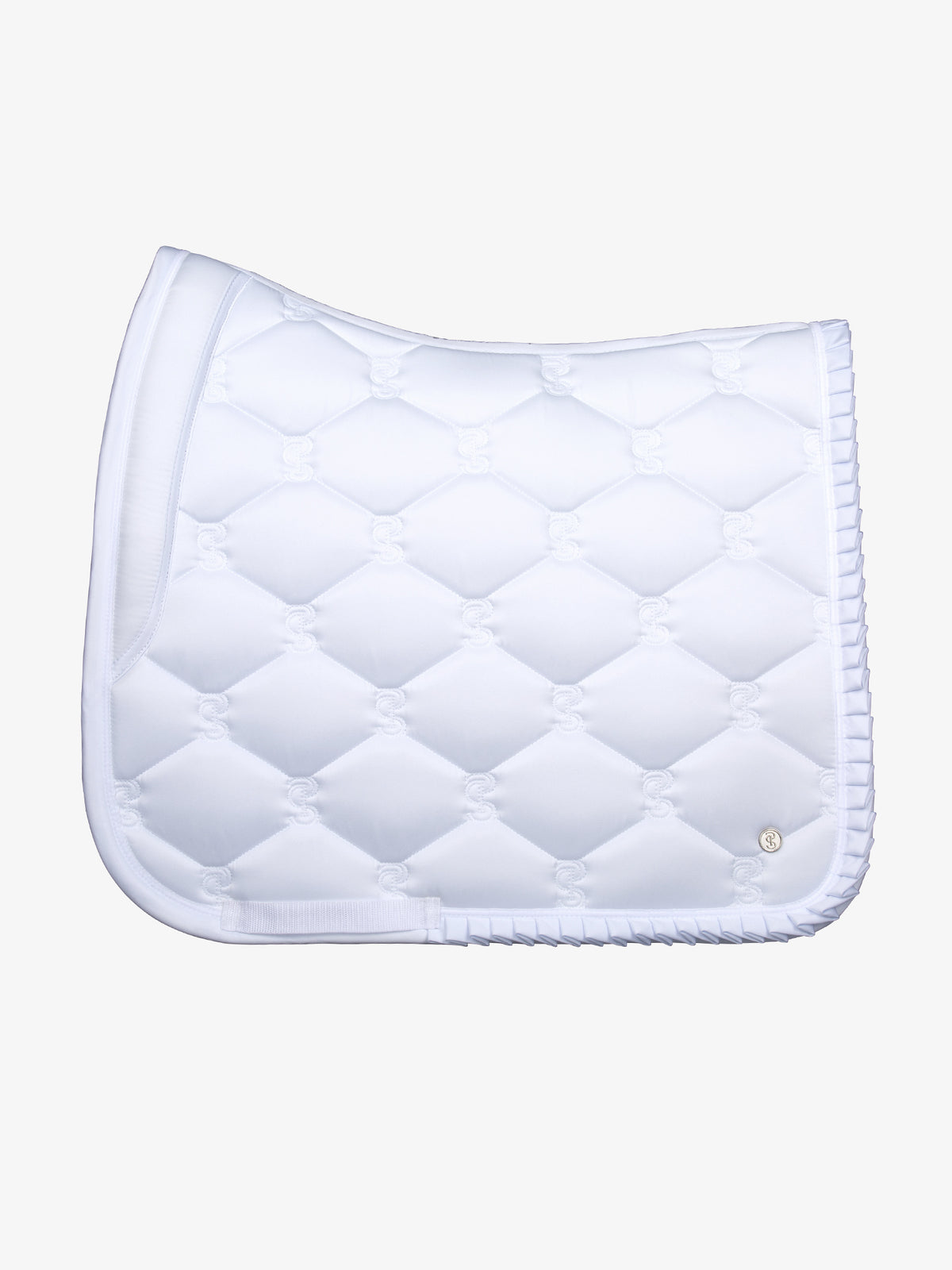 Saddle Pad Dressage Ruffle White