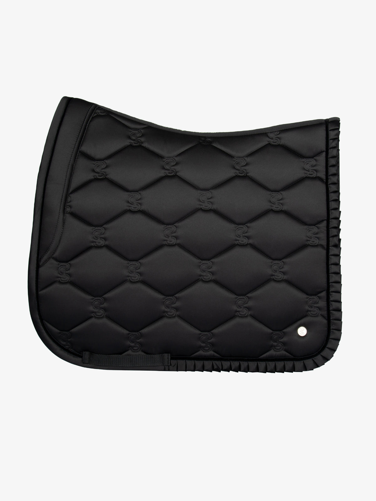 Saddle Pad Dressage Ruffle Black