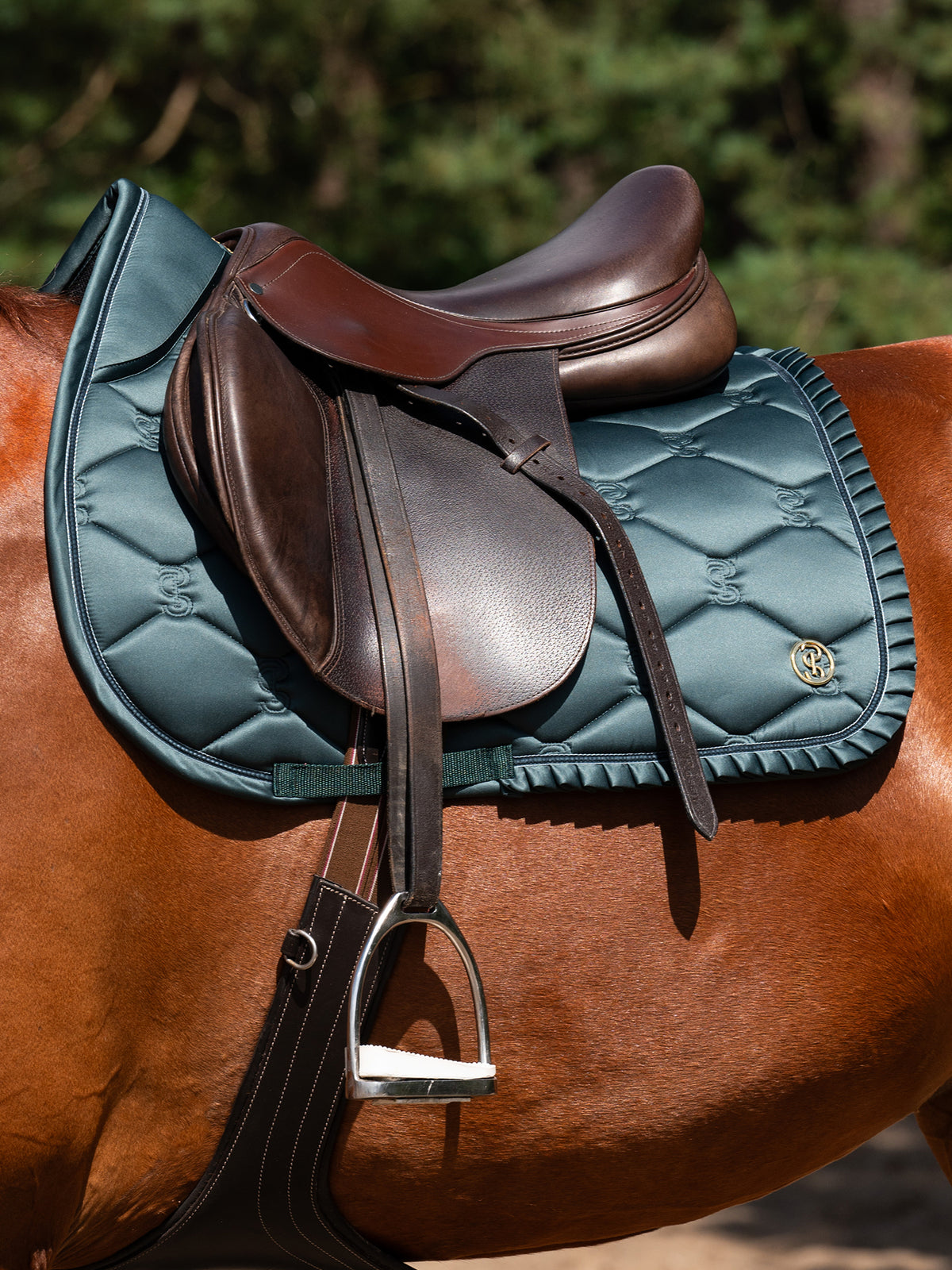 Saddle Pad Jump Ruffle Midnight green