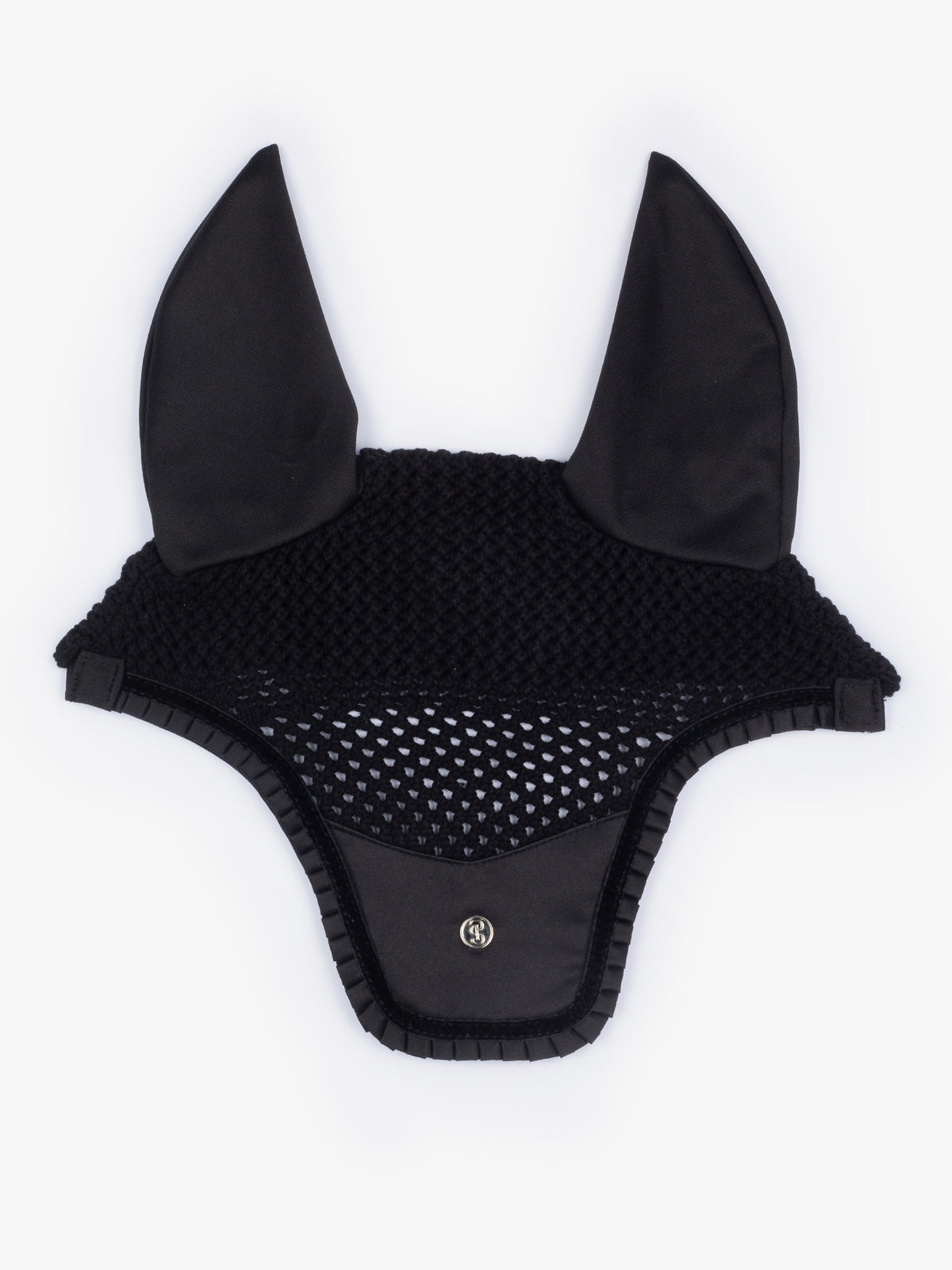 Ear Bonnet Ruffle Black