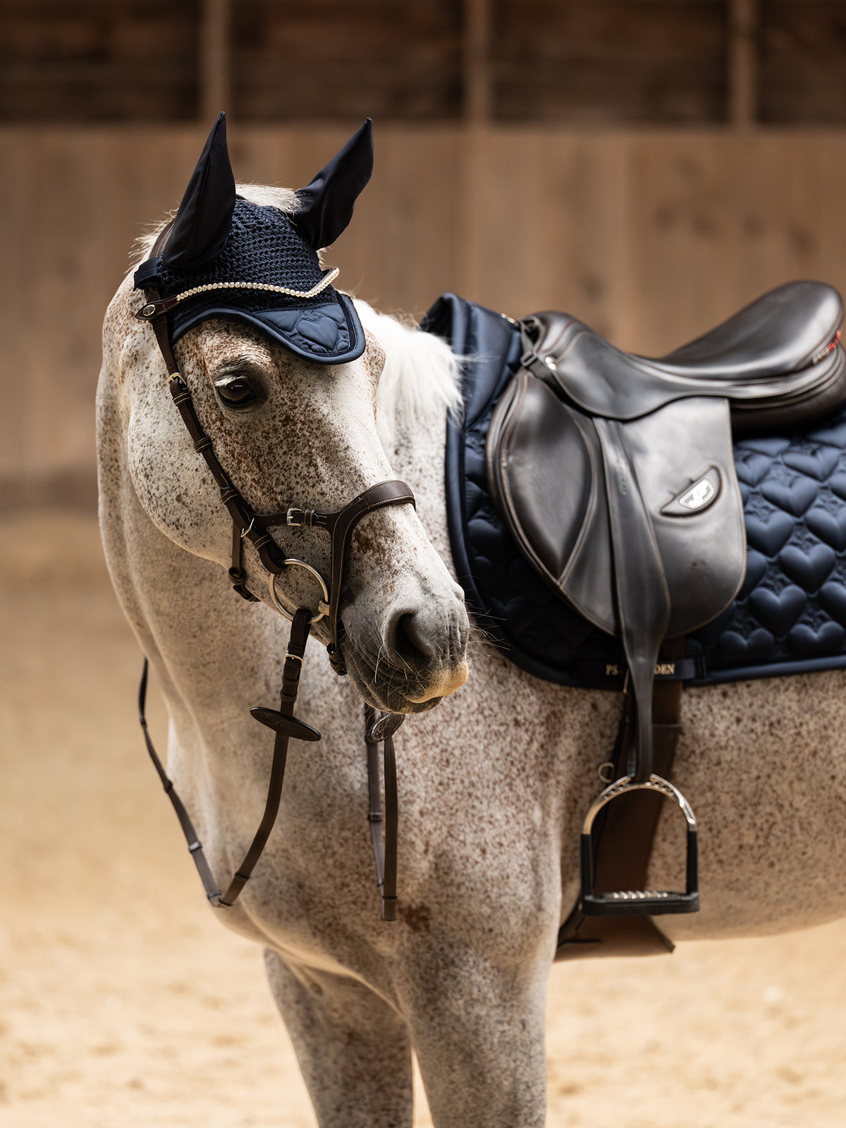 Saddle Pad Heart Jump Navy