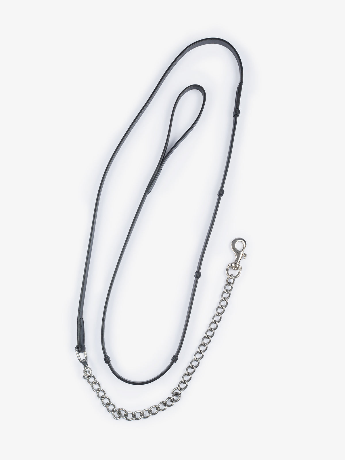 Chain Lead Rope Black Leather