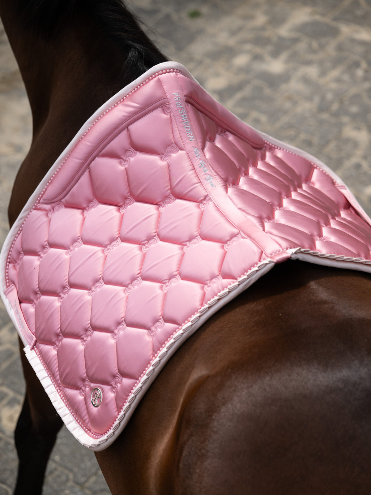 Saddle Pad Dressage Ruffle Pearl - Vintage Pink