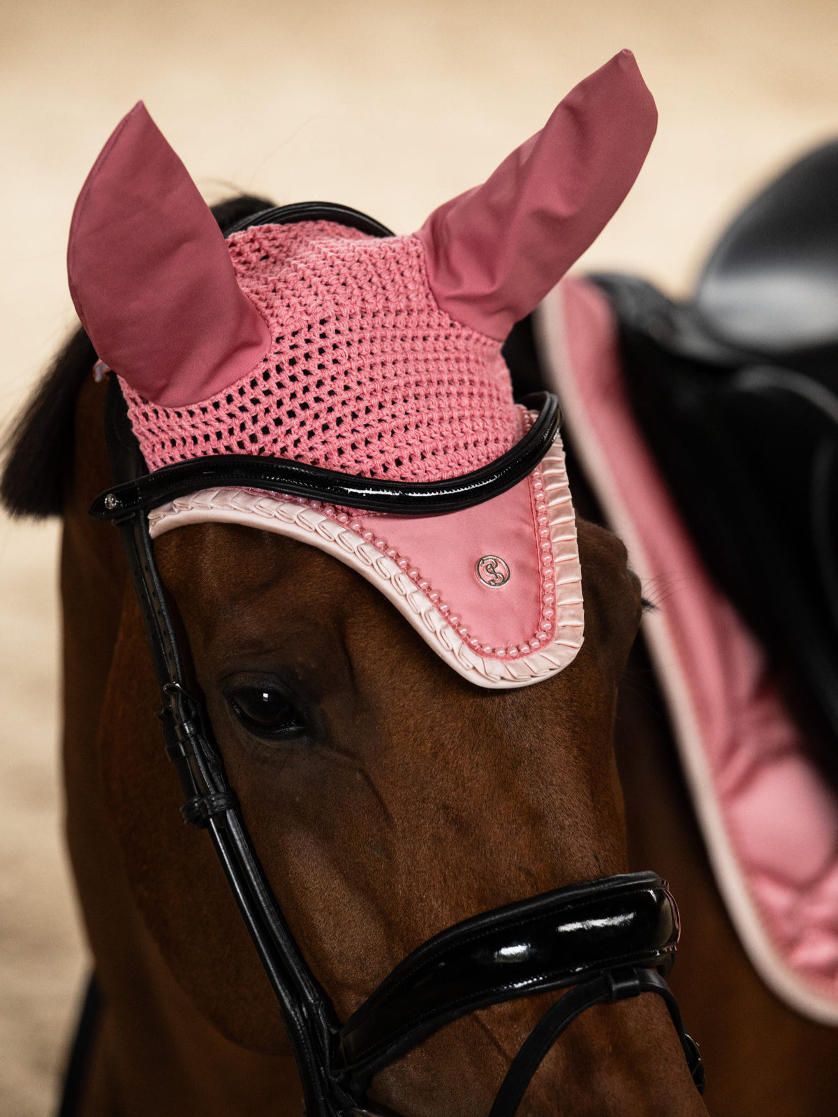 Saddle Pad Dressage Ruffle Pearl - Vintage Pink