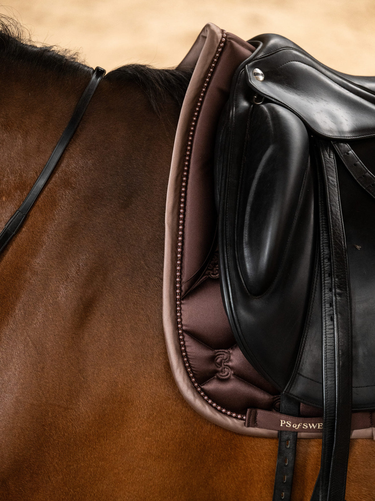 Saddle Pad Dressage Ruffle Pearl - Earth Brown