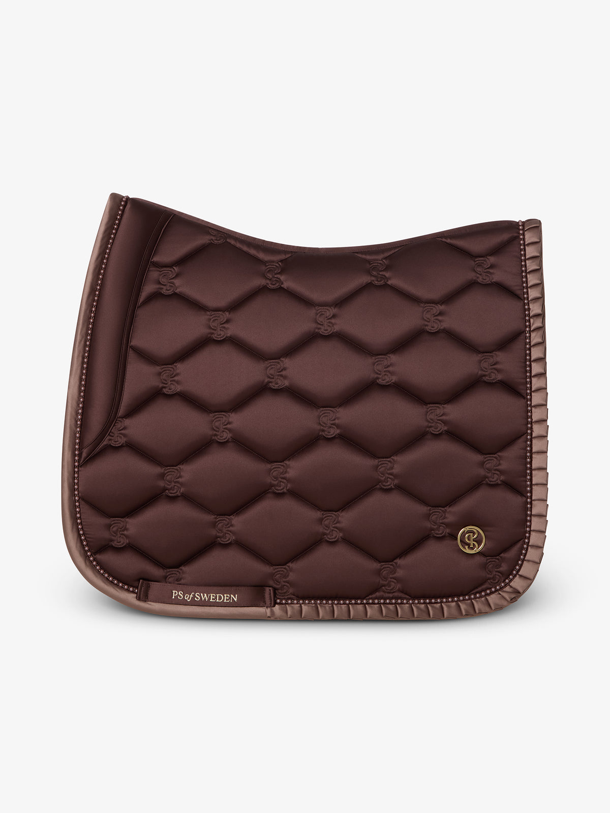 Saddle Pad Dressage Ruffle Pearl - Earth Brown