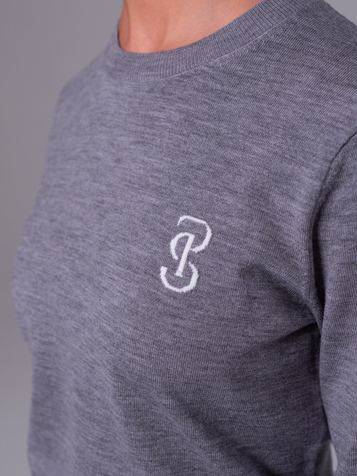 PS Logo Knit Sweater Mid Grey Melange