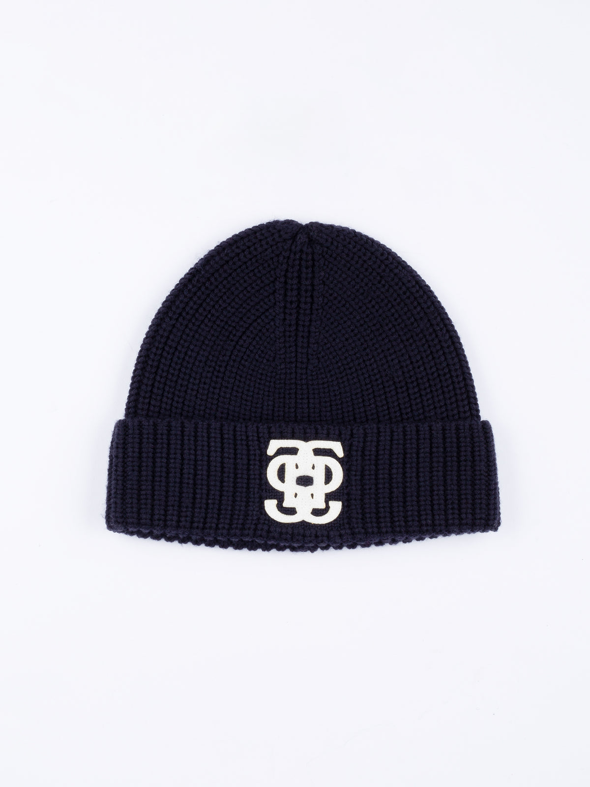 Lou Felt Monogram Beanie Navy