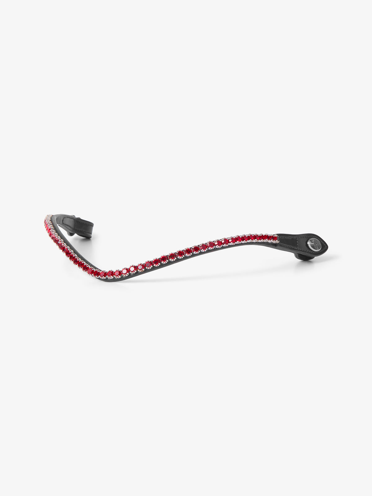 Browband Slim Cranberry Red - Black Leather