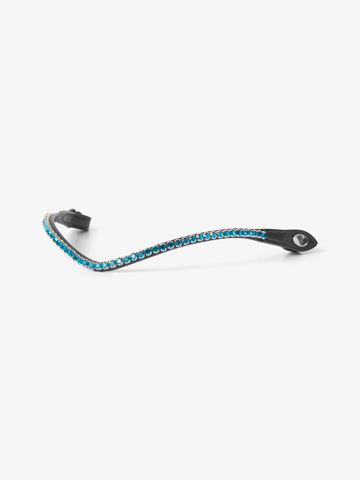 Browband Slim Evening Teal - Black Leather