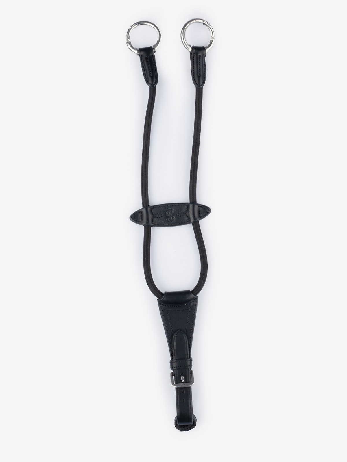 Lisbon Elastic Martingale Bib Black Leather
