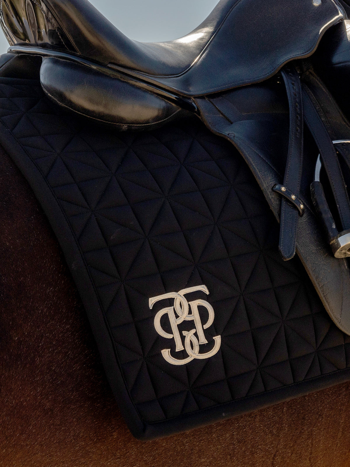 Diamond Quilt Dressage Saddle Pad Black