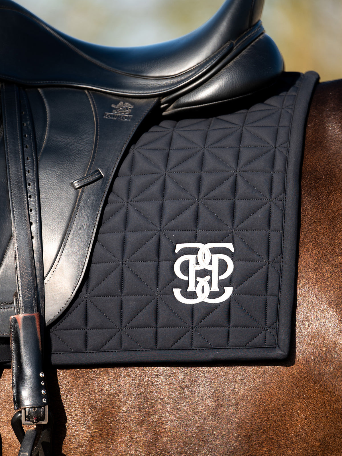 Diamond Quilt Dressage Saddle Pad Black