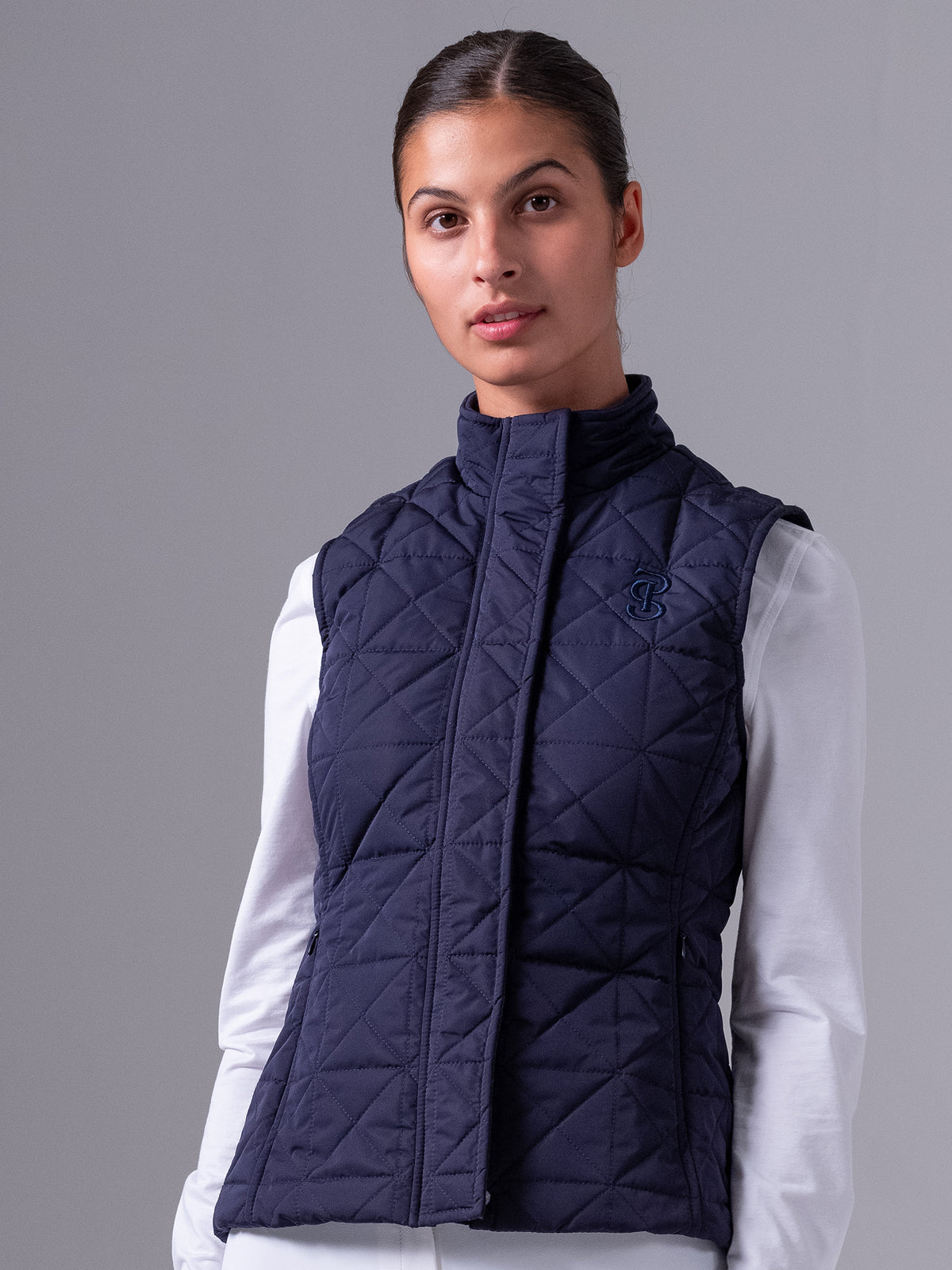Goldie Quilted Vest - Navy