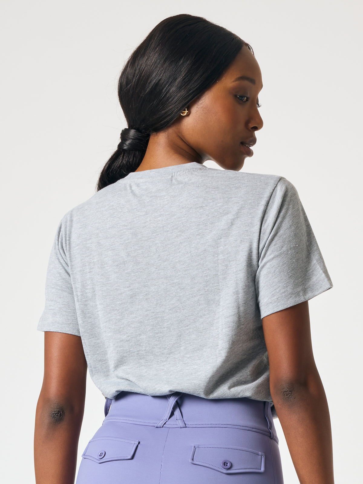 Fabienne S/S Cotton T-shirt - Grey Melange