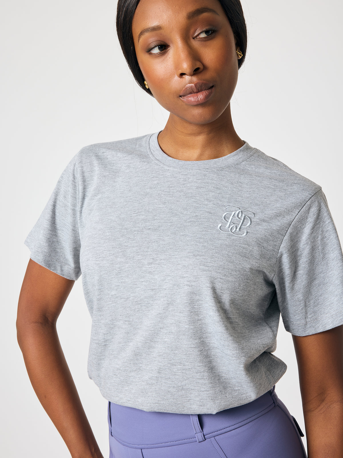 Fabienne S/S Cotton T-shirt - Grey Melange