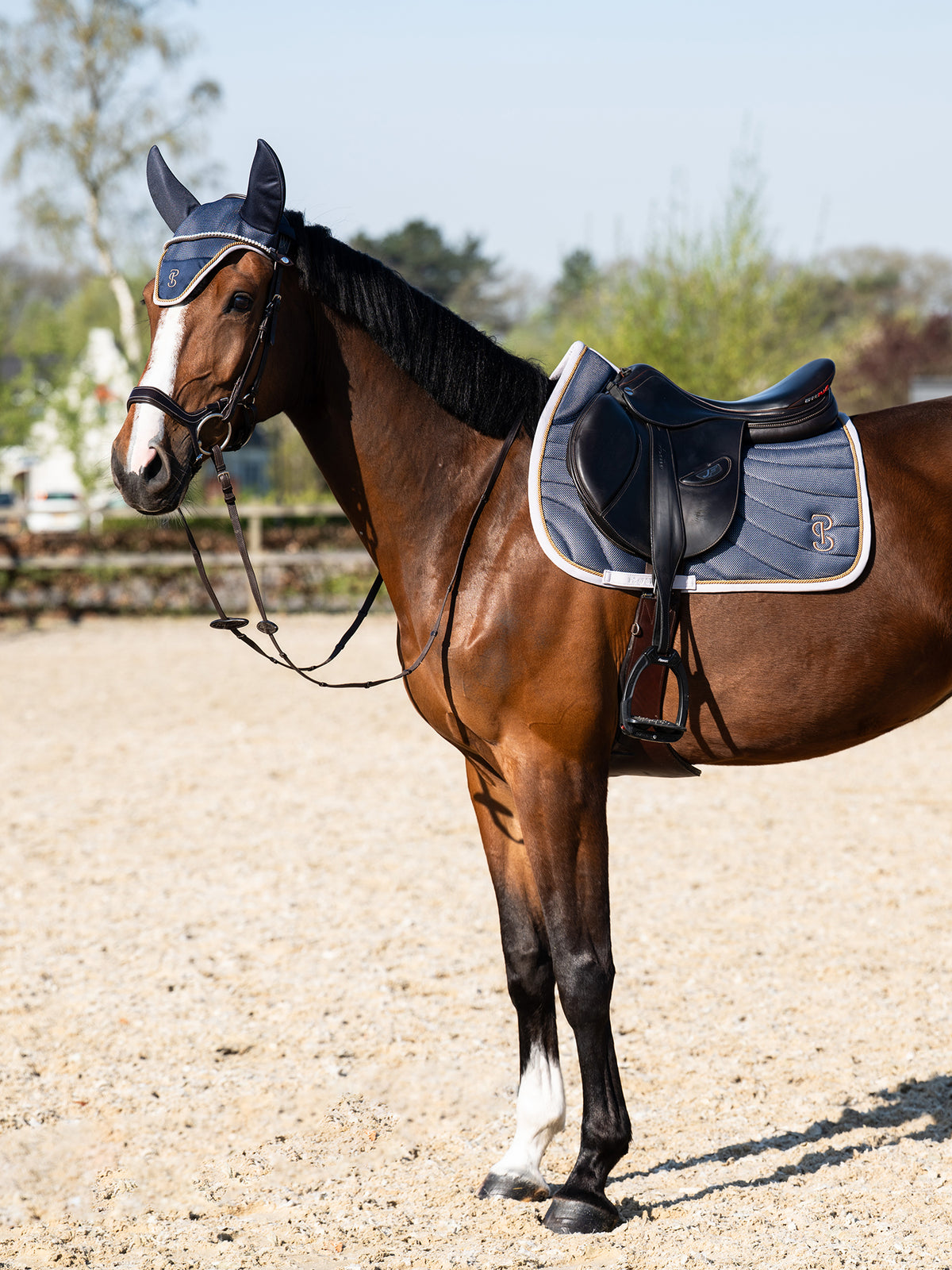 Airflow Mesh Jump Saddle Pad - Navy