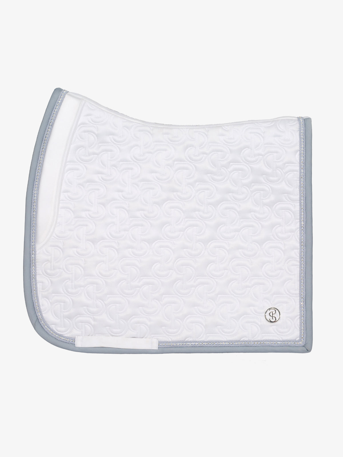 Crystal Satin Dressage Saddle Pad White