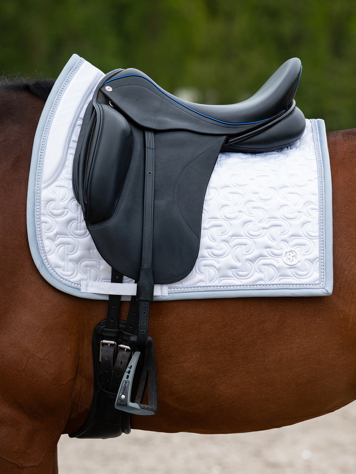 Crystal Satin Dressage Saddle Pad White
