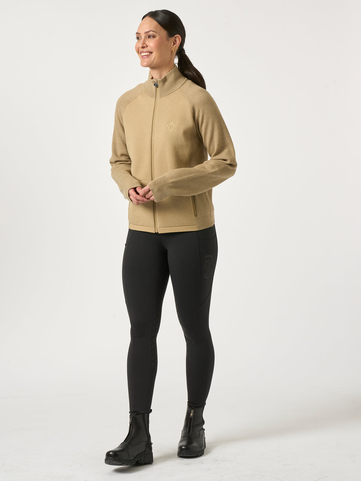 Florence Knitted Full Zip Desert Beige