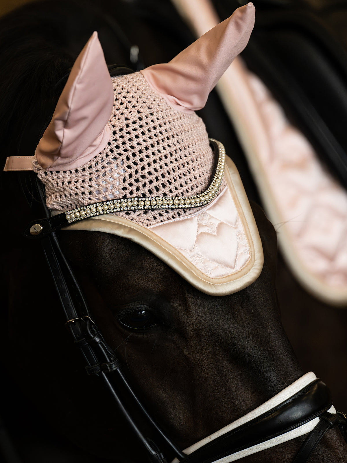 Ear Bonnet Quilted Heart Whipped Pink