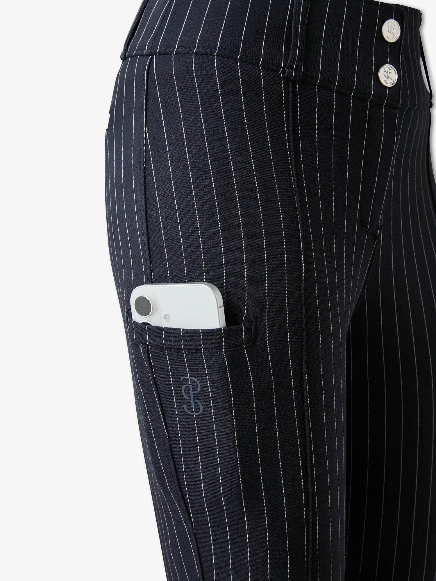 Penny Pinstripe Knee Grip Breeches - Navy