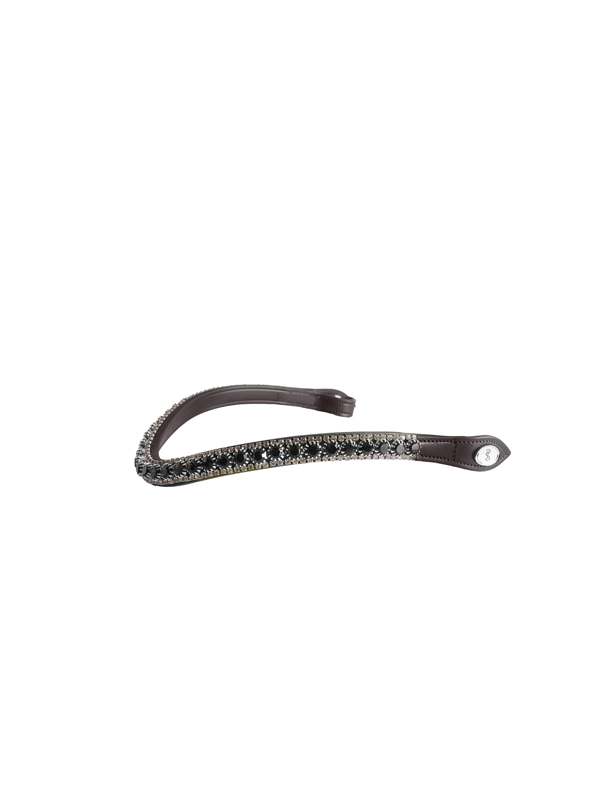 Browband Luxe Jet Black - Brown Leather