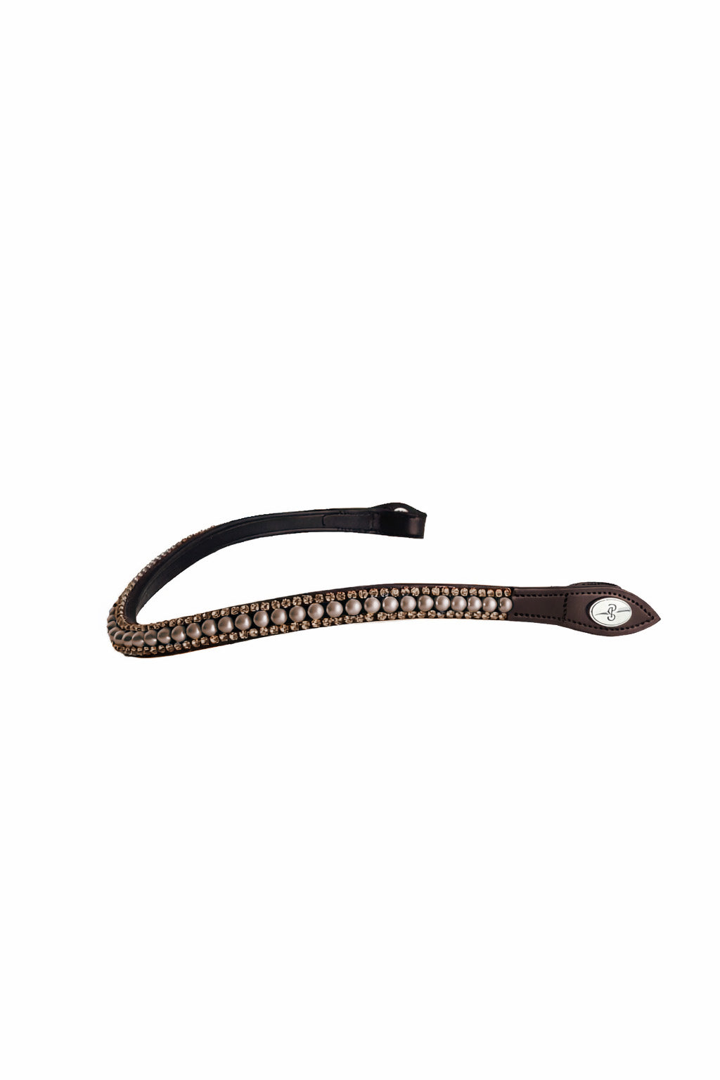 Browband Classic Pearl Earth Brown - Brown Leather