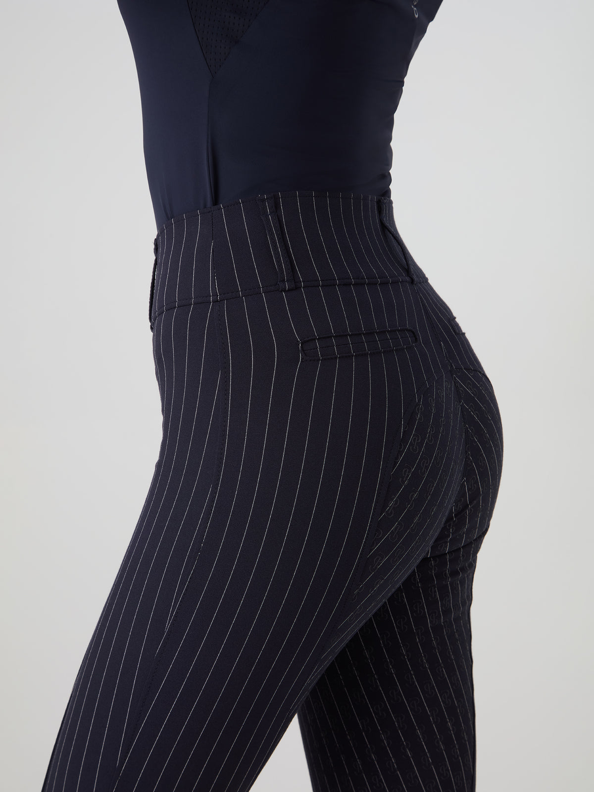 Penny Pinstripe Full Seat Breeches - Navy
