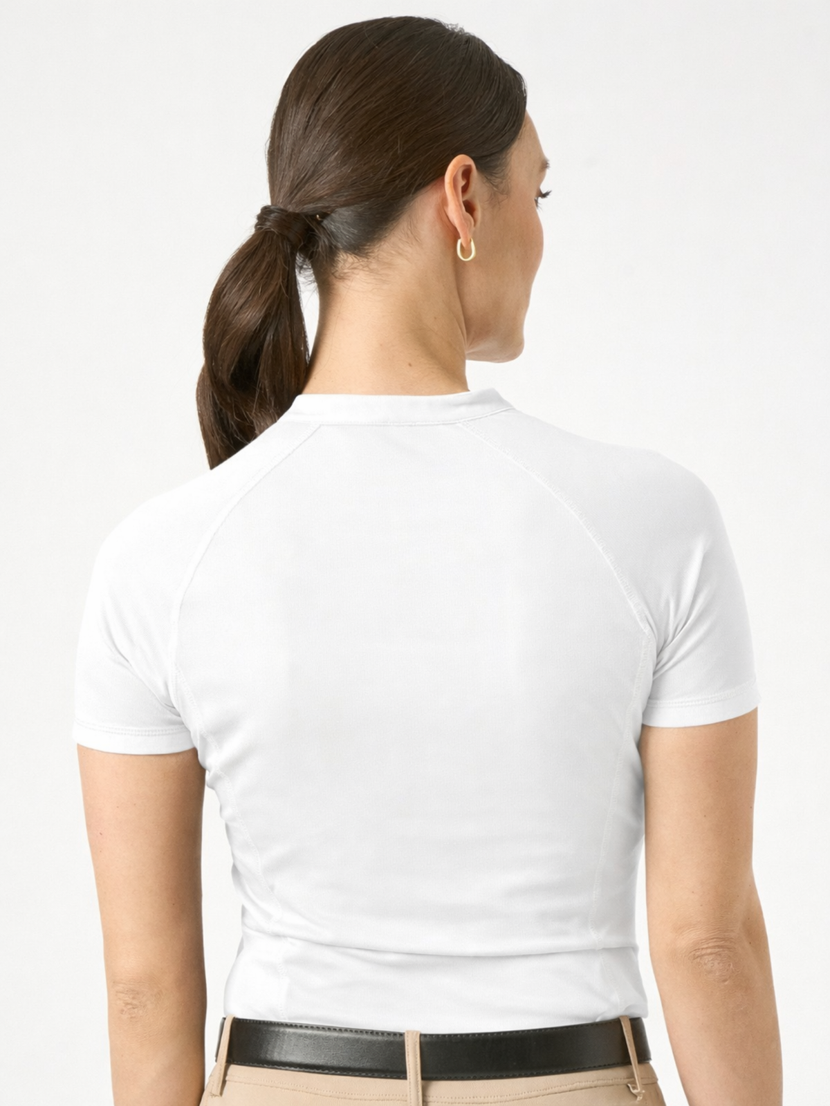 Selena SS Mesh Paneled Top White