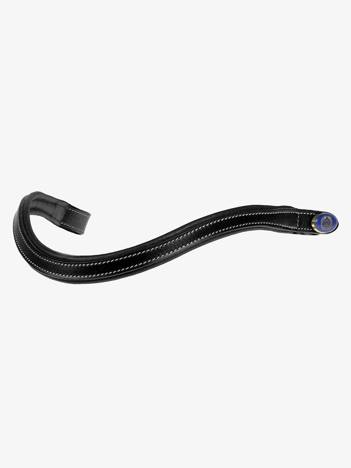 Browband U-Shape White Stitching - Brown Leather