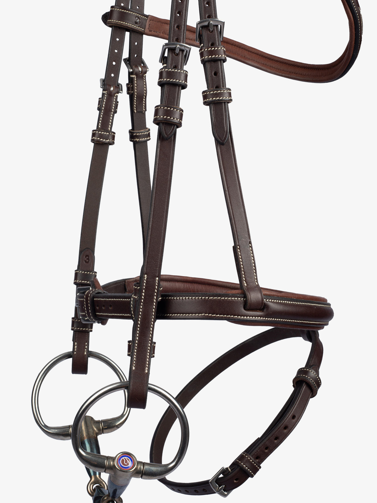 Cheekpiece French Hooks Pro - Brown Leather